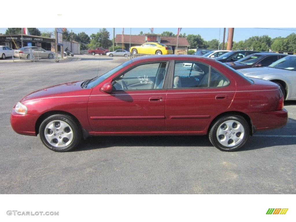 2004 Sentra 1.8 S - Inferno Red / Taupe photo #1