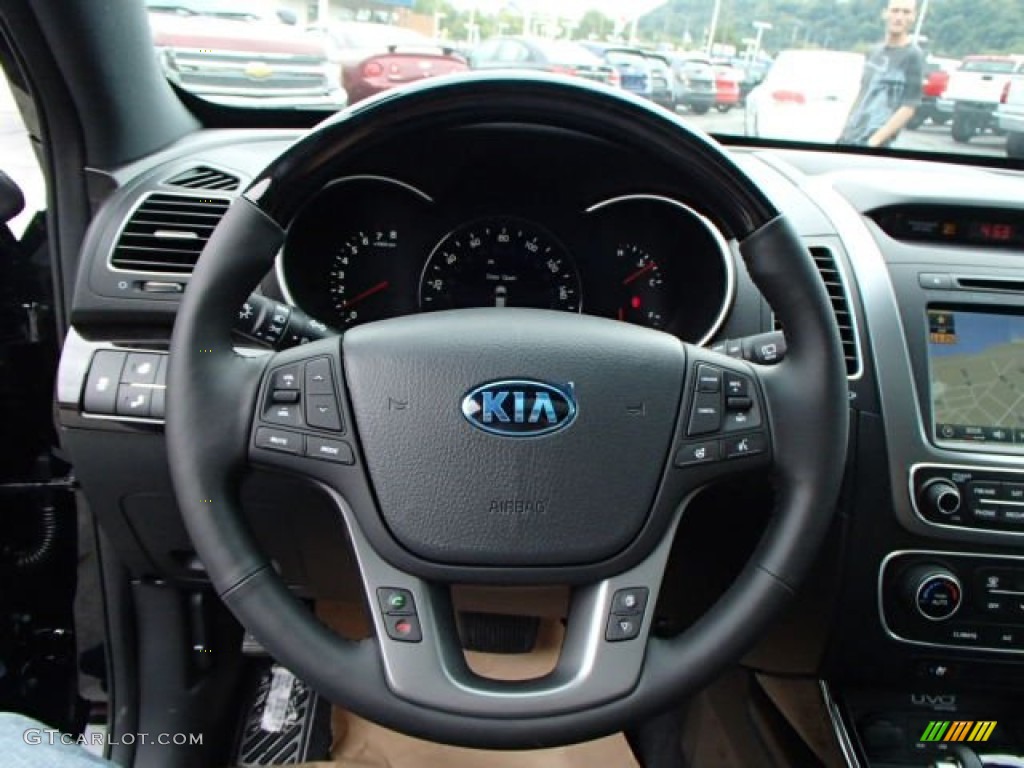 2014 Kia Sorento SX V6 AWD Black Steering Wheel Photo #86051190