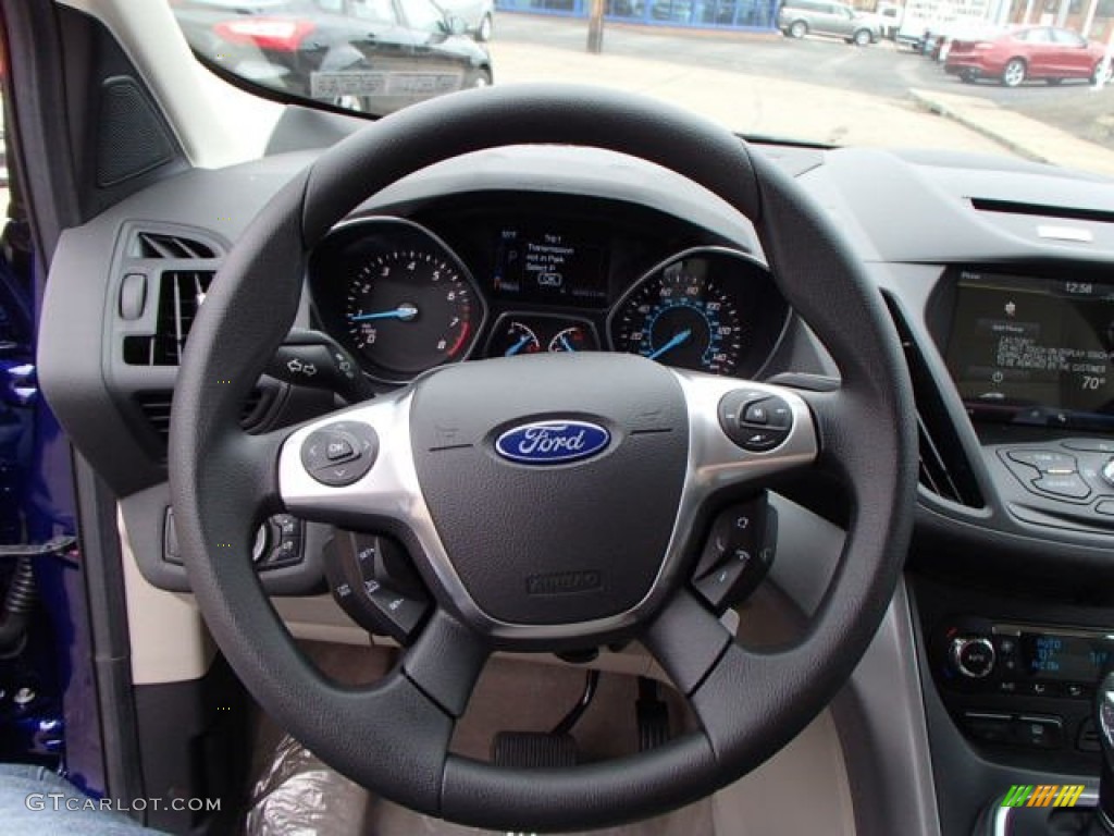 2014 Ford Escape SE 2.0L EcoBoost 4WD Medium Light Stone Steering Wheel Photo #86053068