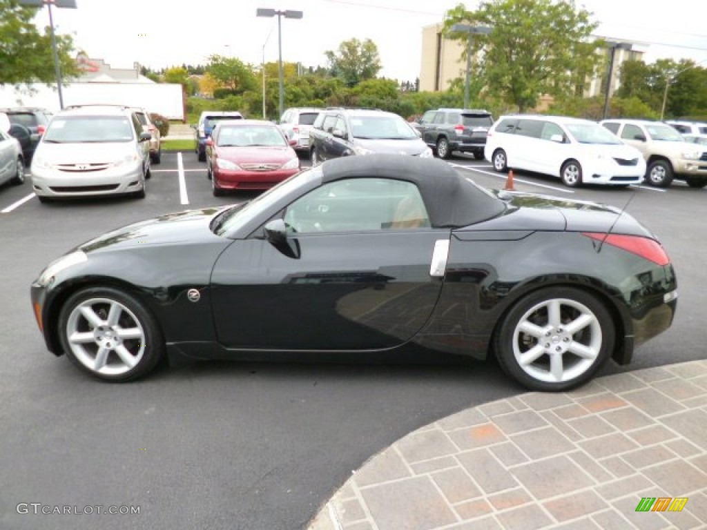 2004 350Z Touring Roadster - Super Black / Burnt Orange photo #4