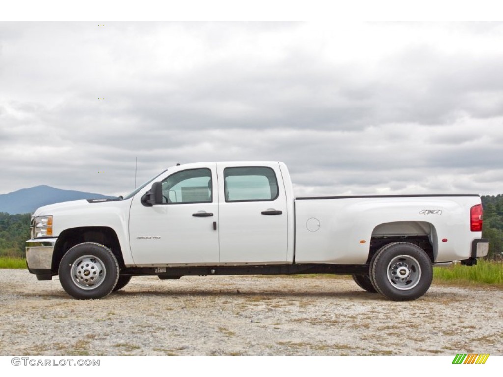 Summit White 2014 Chevrolet Silverado 3500HD WT Crew Cab Dual Rear Wheel 4x4 Exterior Photo #86055051