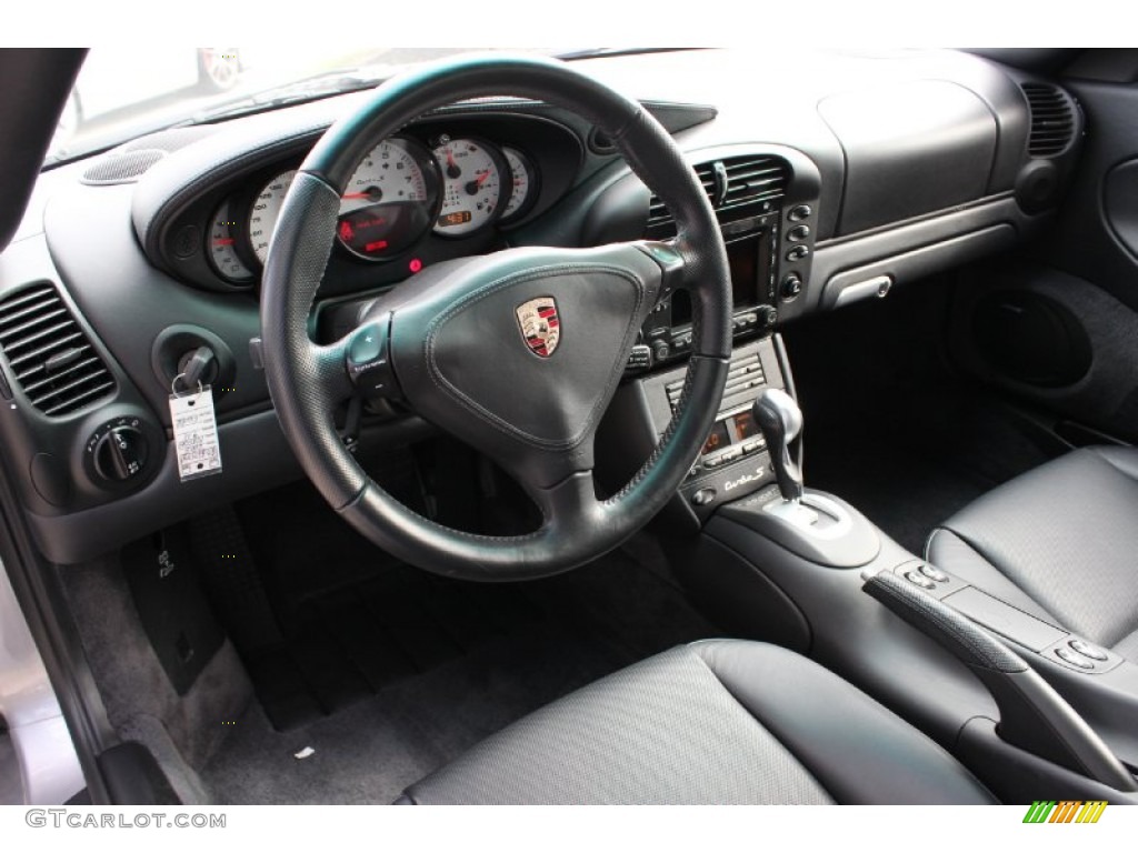 Black Interior 2005 Porsche 911 Turbo S Cabriolet Photo #86055714