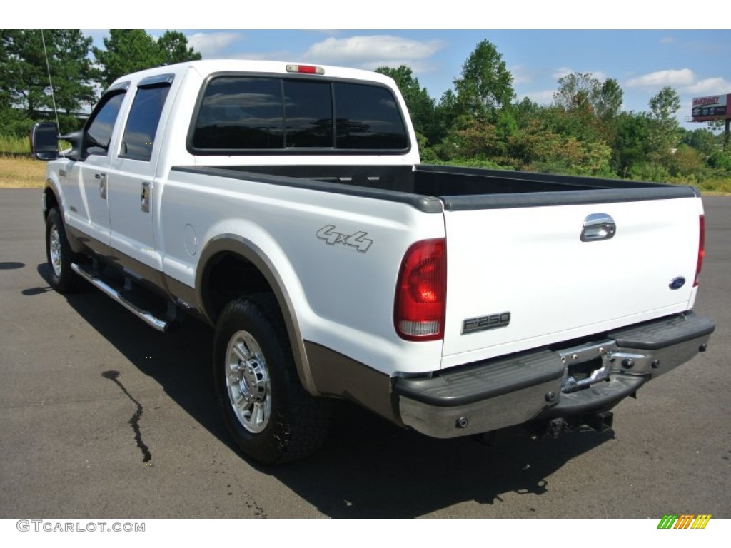 2006 F250 Super Duty Lariat Crew Cab 4x4 - Oxford White / Tan photo #4