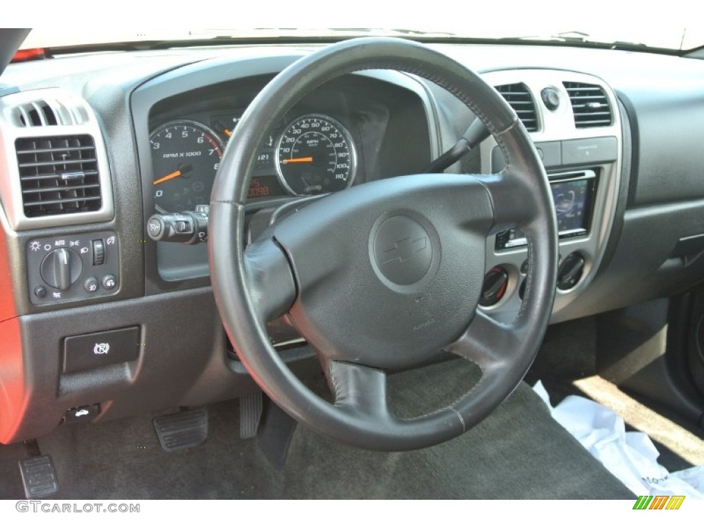 2010 Chevrolet Colorado LT Crew Cab Ebony Steering Wheel Photo #86060274