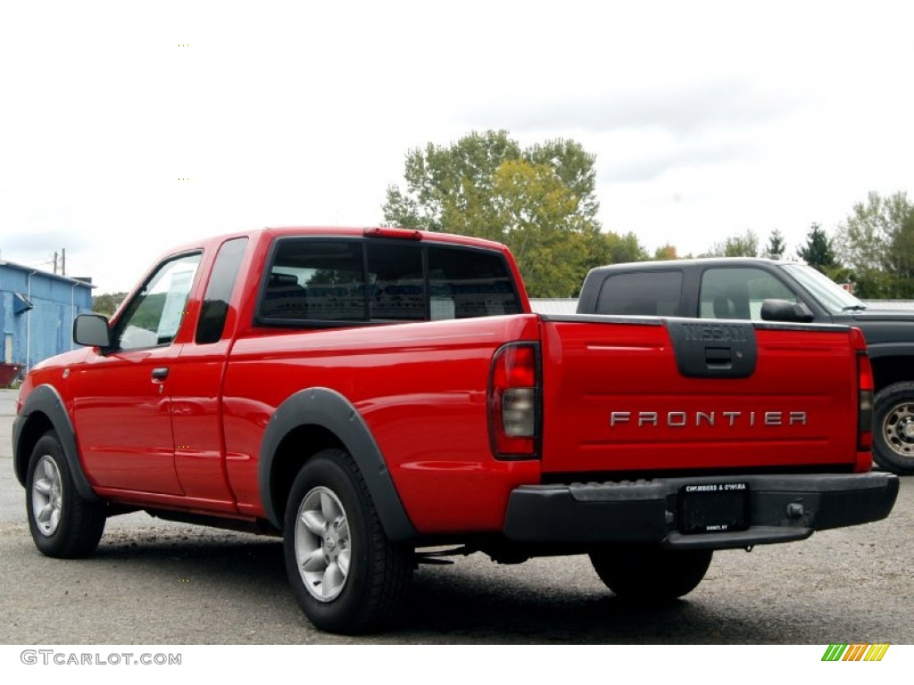 2001 Frontier XE King Cab - Aztec Red / Gray photo #2