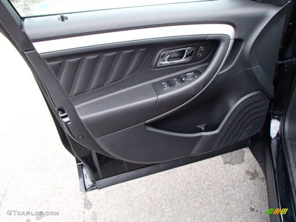 2014 Ford Taurus SEL AWD Charcoal Black Door Panel Photo #86061018