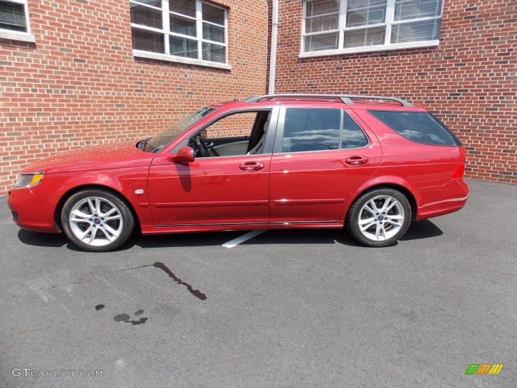 Chili Red Metallic 2006 Saab 9-5 2.3T SportCombi Wagon Exterior Photo #86061891