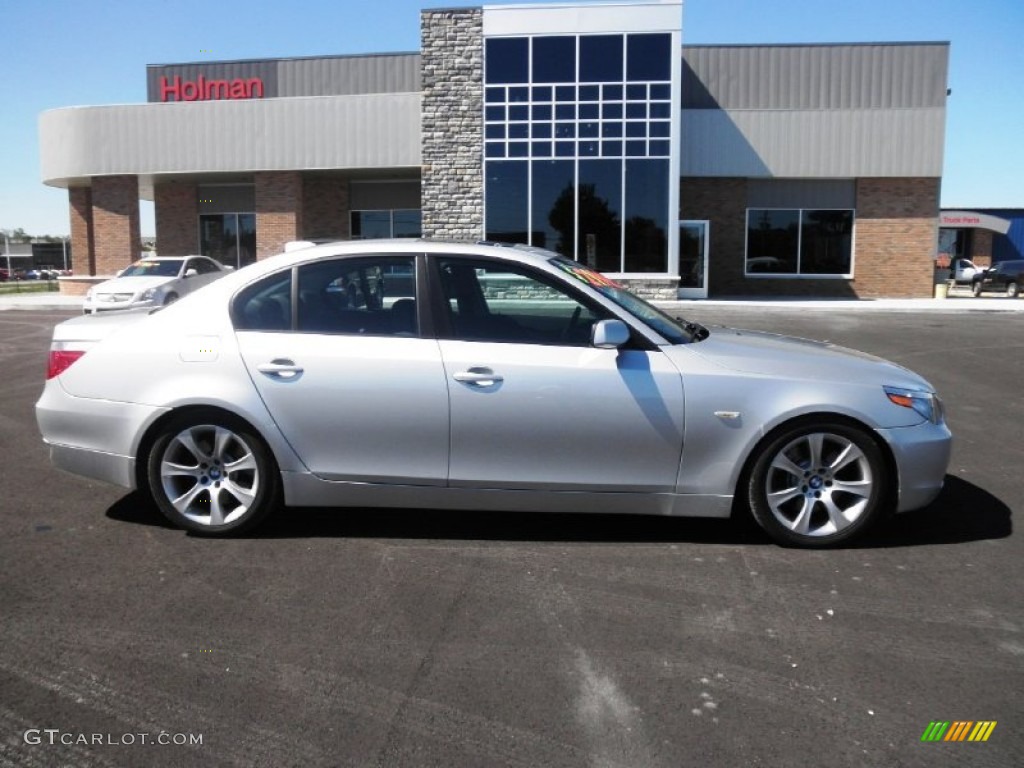 2007 5 Series 550i Sedan - Silver Grey Metallic / Black photo #1