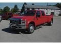 Bright Red 2010 Ford F450 Super Duty Lariat Crew Cab 4x4 Dually