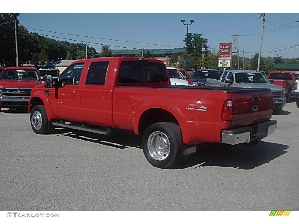 2010 F450 Super Duty Lariat Crew Cab 4x4 Dually - Bright Red / Camel photo #2