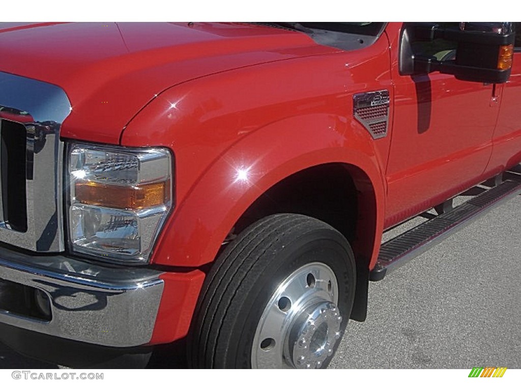 2010 F450 Super Duty Lariat Crew Cab 4x4 Dually - Bright Red / Camel photo #13