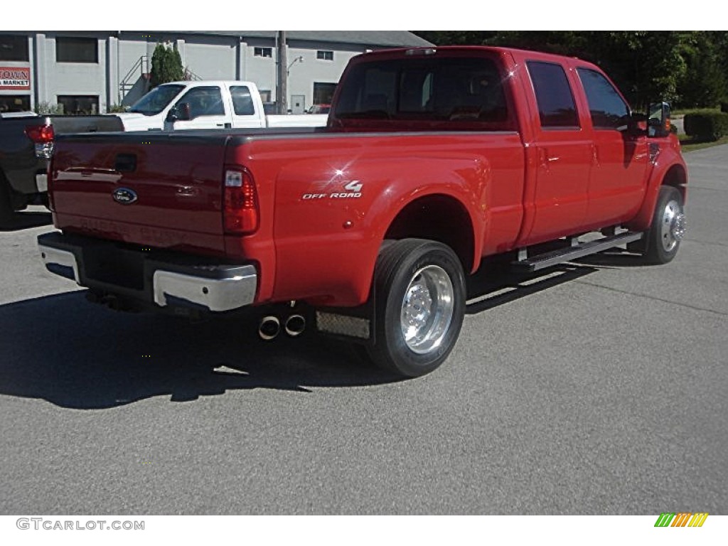 2010 F450 Super Duty Lariat Crew Cab 4x4 Dually - Bright Red / Camel photo #34