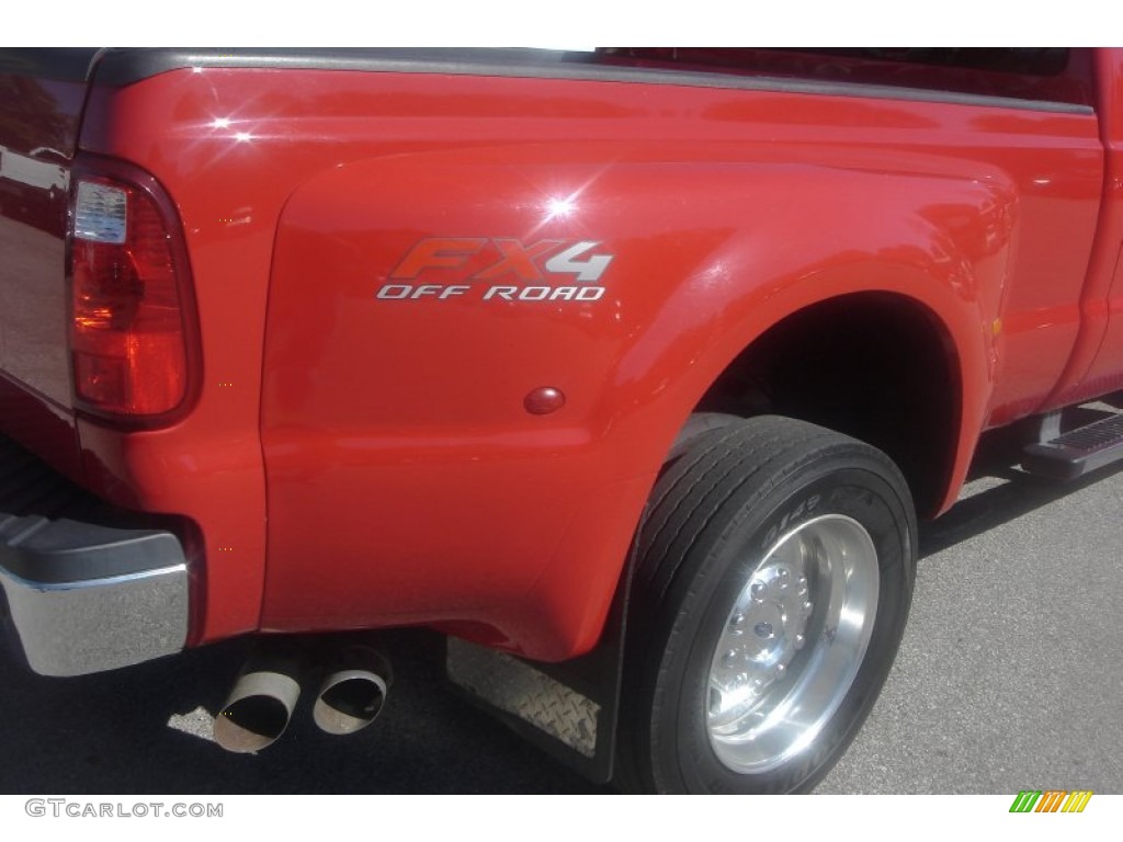2010 F450 Super Duty Lariat Crew Cab 4x4 Dually - Bright Red / Camel photo #35