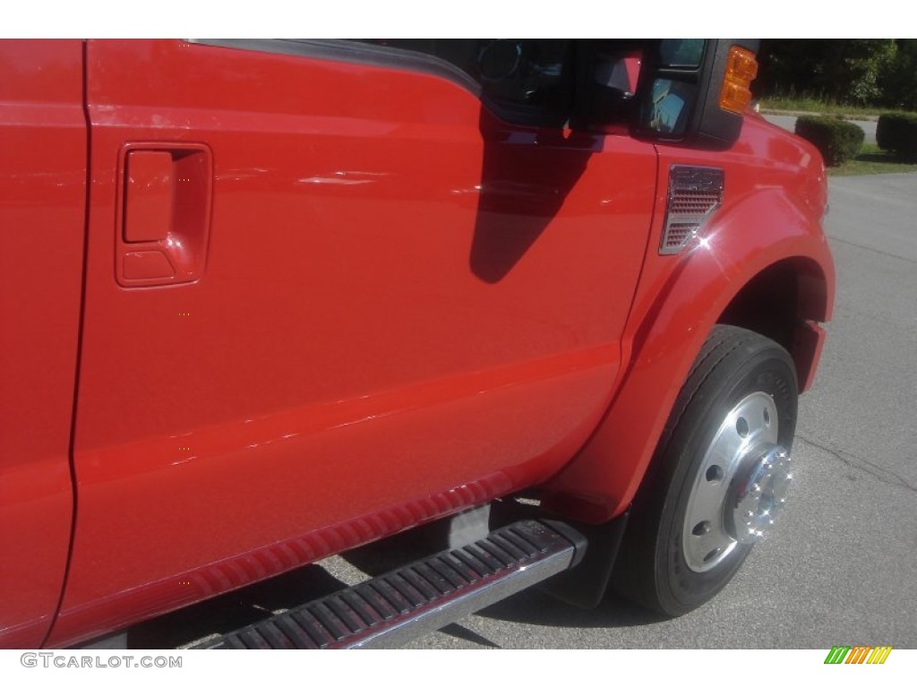 2010 F450 Super Duty Lariat Crew Cab 4x4 Dually - Bright Red / Camel photo #42