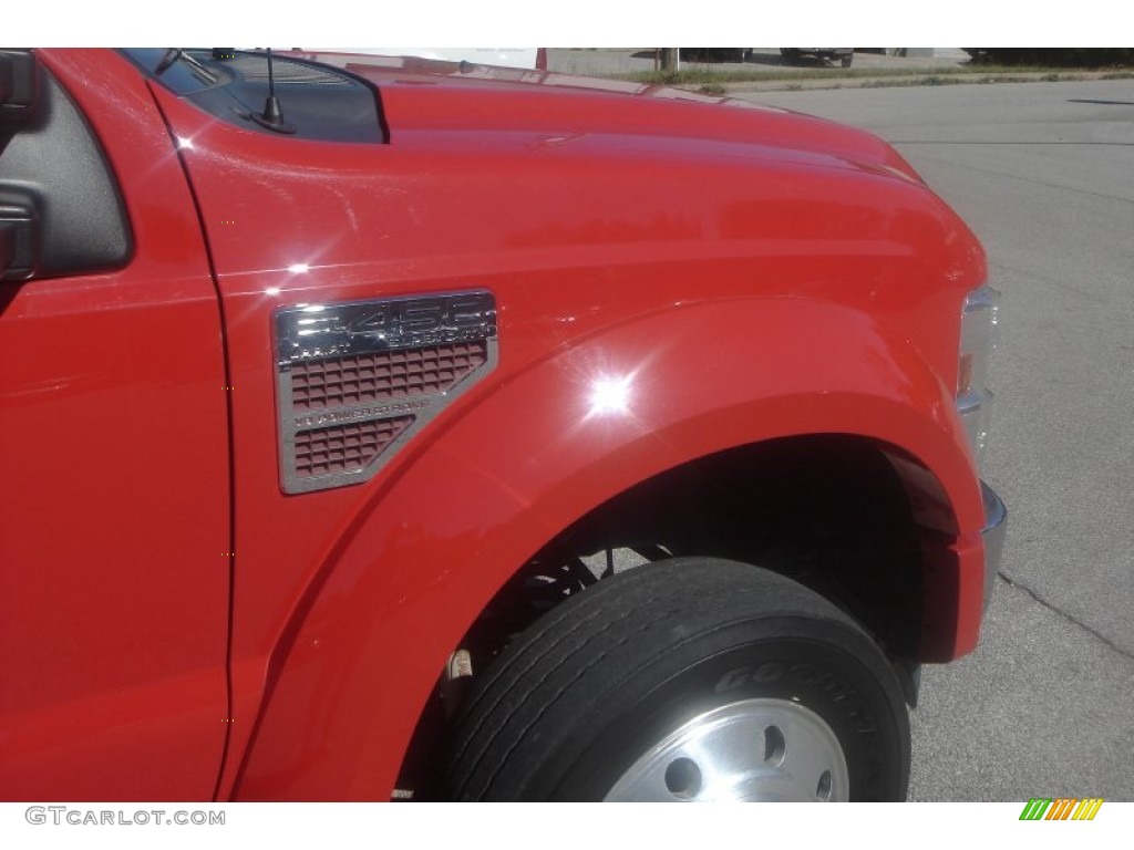 2010 F450 Super Duty Lariat Crew Cab 4x4 Dually - Bright Red / Camel photo #44