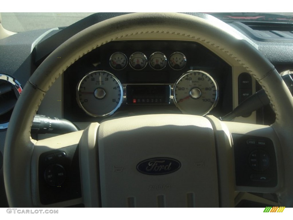 2010 F450 Super Duty Lariat Crew Cab 4x4 Dually - Bright Red / Camel photo #56