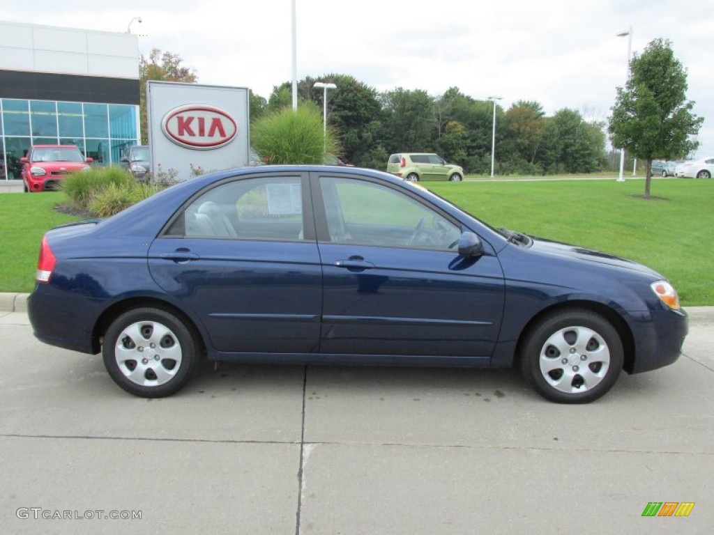 2007 Spectra EX Sedan - Deep Ocean Blue / Gray photo #2