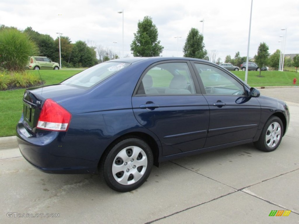 2007 Spectra EX Sedan - Deep Ocean Blue / Gray photo #3