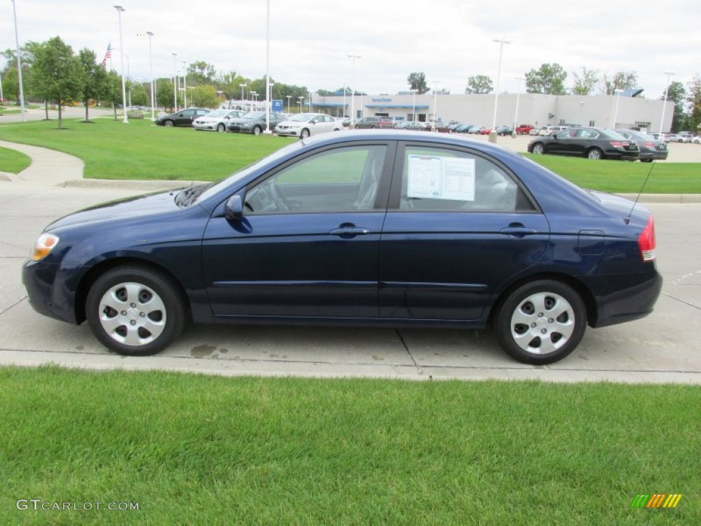 2007 Spectra EX Sedan - Deep Ocean Blue / Gray photo #6