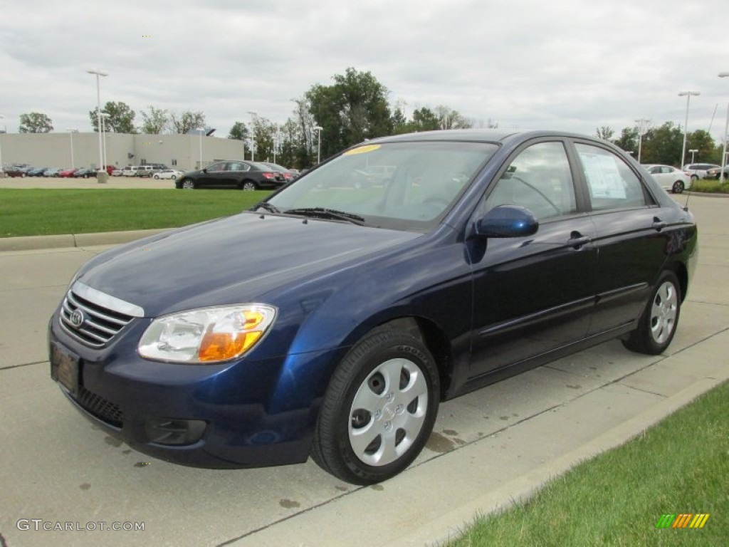 2007 Spectra EX Sedan - Deep Ocean Blue / Gray photo #7