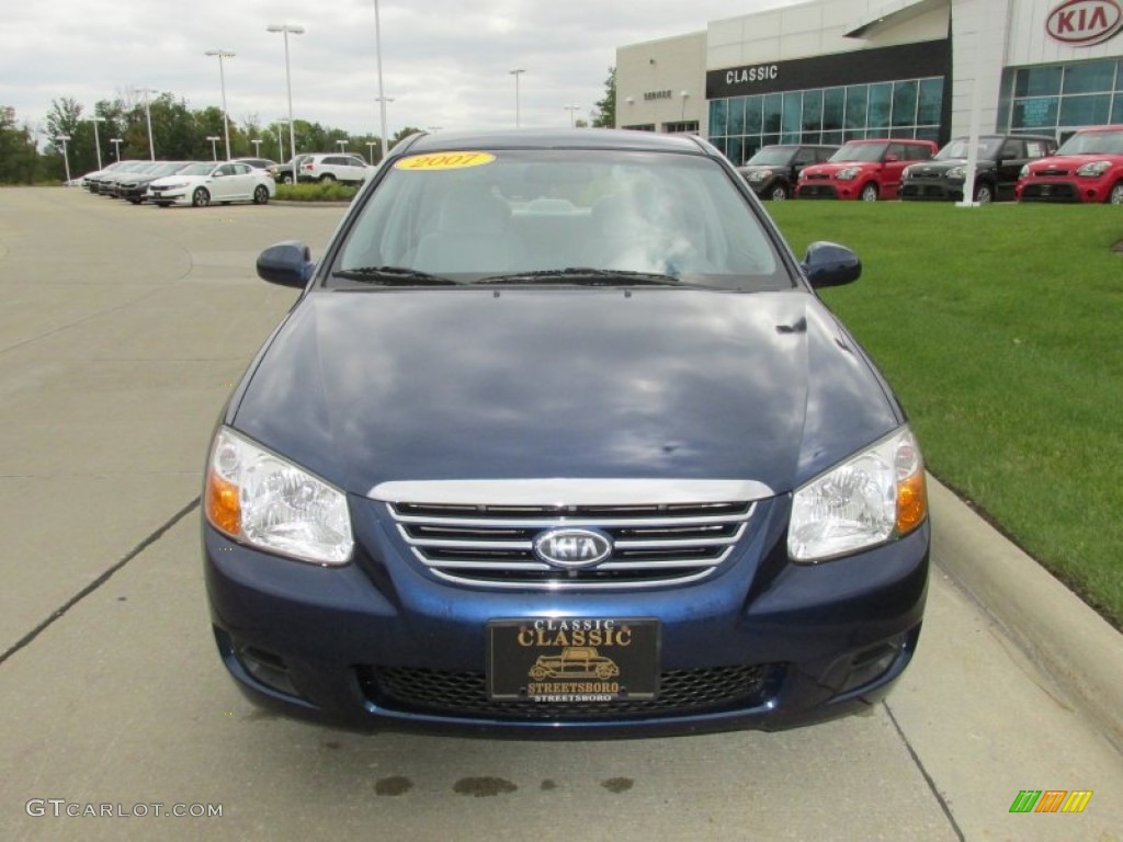 2007 Spectra EX Sedan - Deep Ocean Blue / Gray photo #8