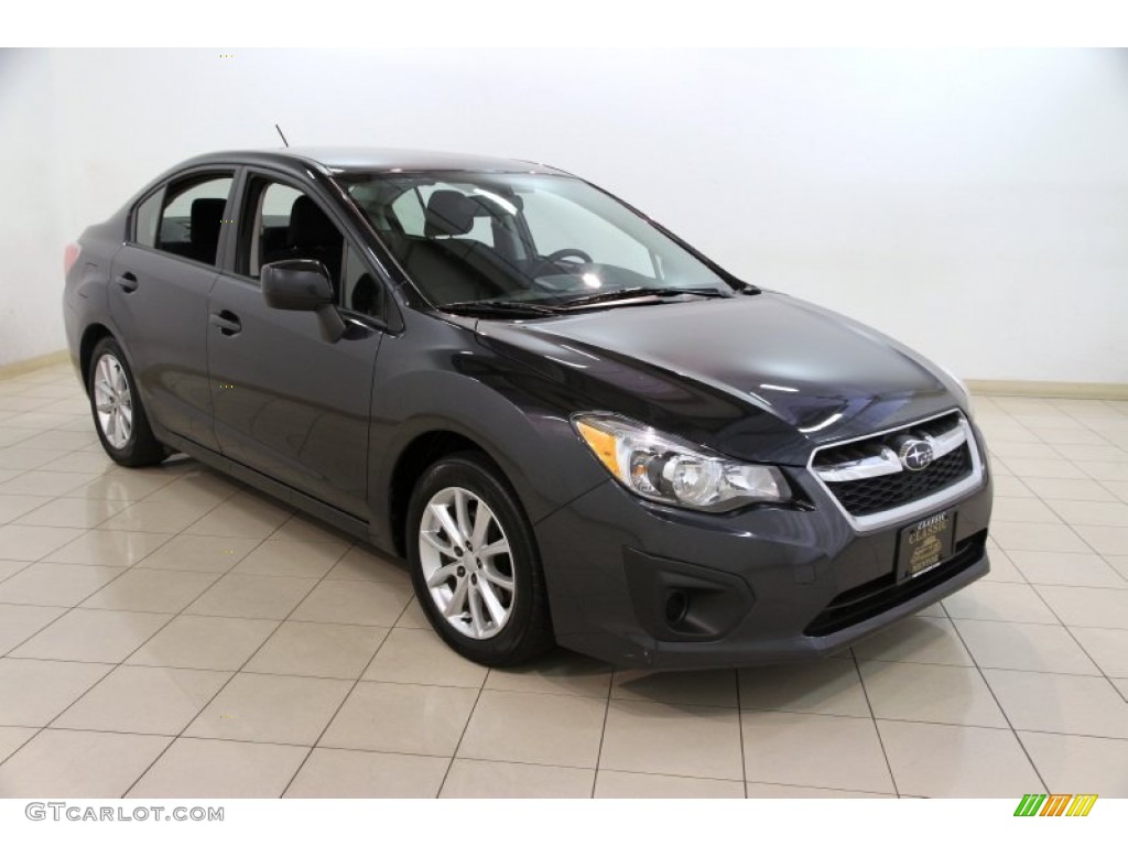 2012 Impreza 2.0i Premium 4 Door - Dark Gray Metallic / Black photo #1