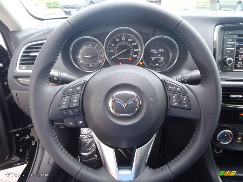 2014 Mazda MAZDA6 Sport Black Steering Wheel Photo #86071108