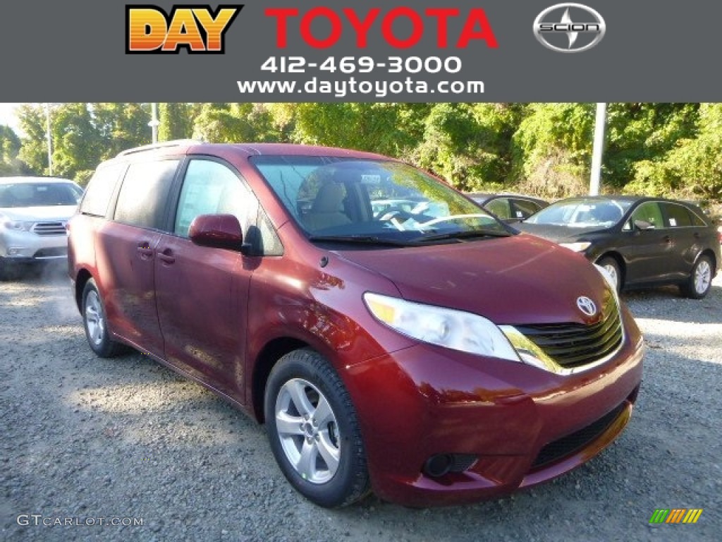 2014 Sienna LE - Salsa Red Pearl / Bisque photo #1