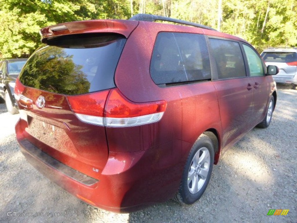2014 Sienna LE - Salsa Red Pearl / Bisque photo #3