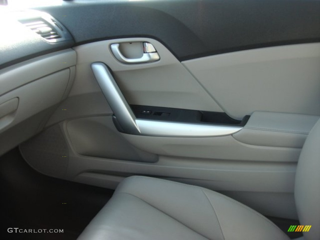 2012 Civic EX-L Coupe - Polished Metal Metallic / Gray photo #21