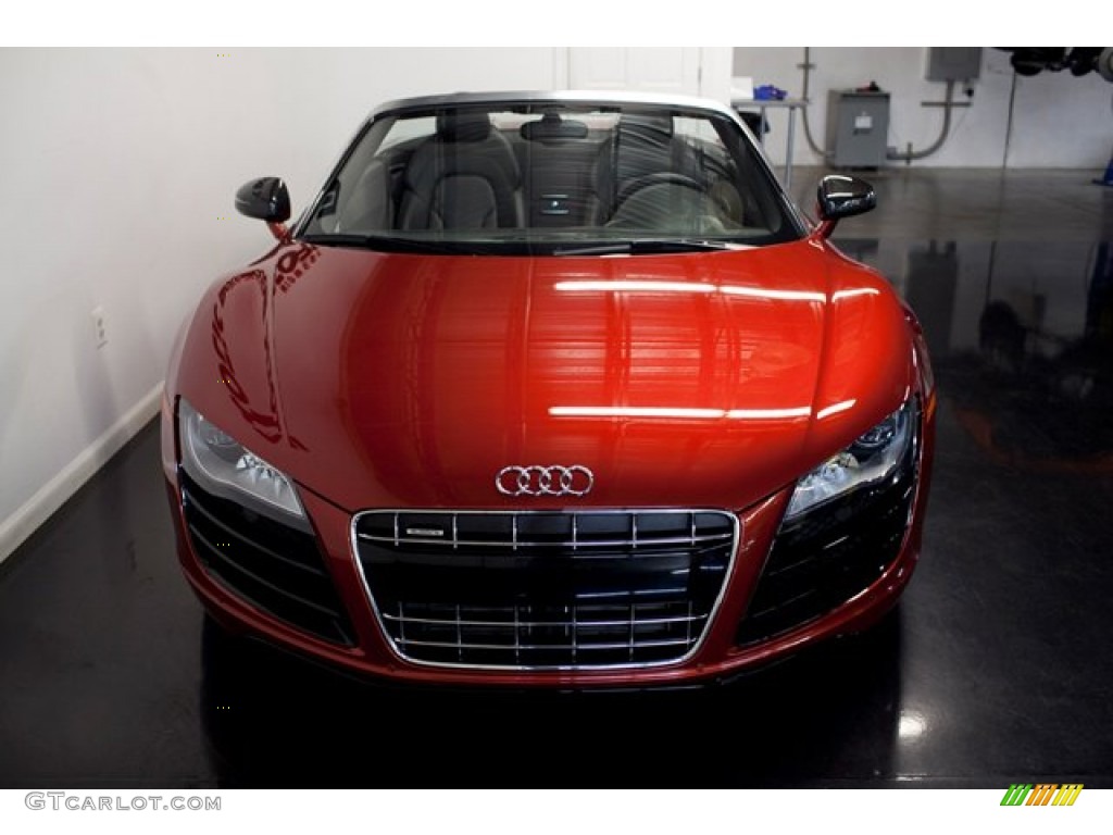 Exclusive Volcano Red Pearl Effect 2011 Audi R8 Spyder 5.2 FSI quattro Exterior Photo #86082757