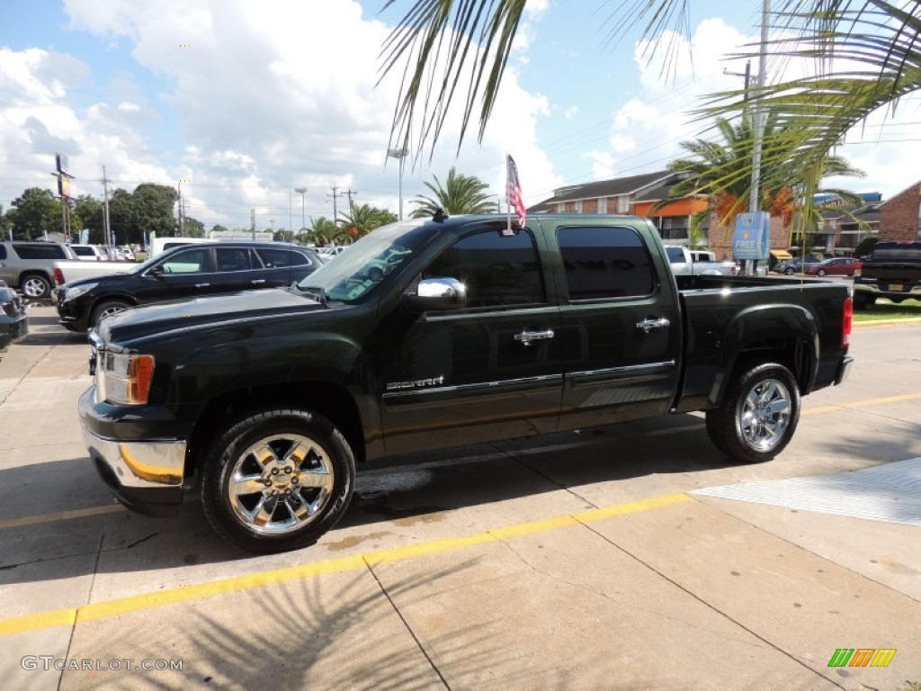 2013 Sierra 1500 SLE Crew Cab - Mineral Green Metallic / Light Titanium/Dark Titanium photo #5