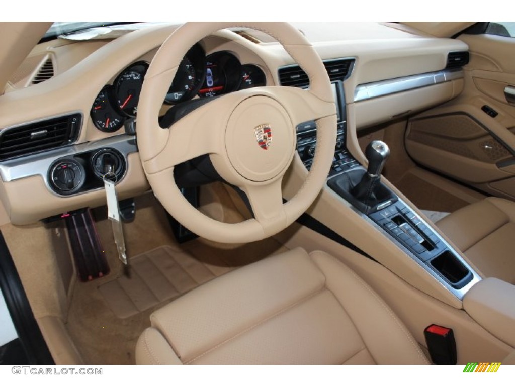 Luxor Beige Interior 2014 Porsche 911 Carrera Coupe Photo #86091154