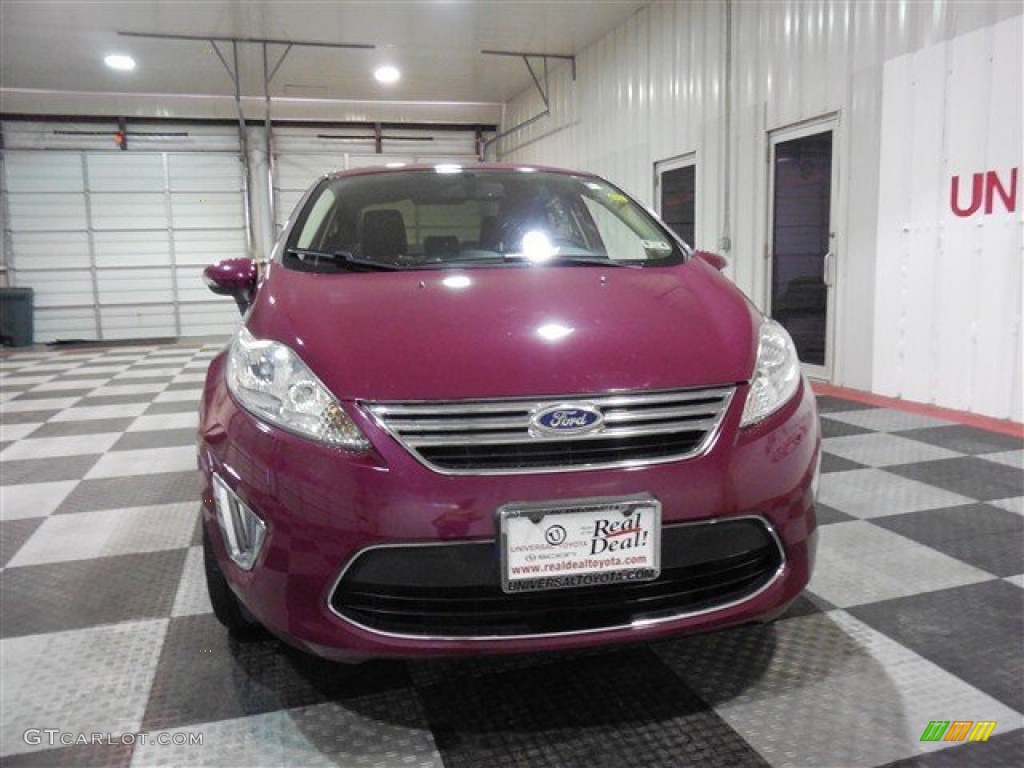 2011 Fiesta SEL Sedan - Bright Magenta Metallic / Plum/Charcoal Black Leather photo #2
