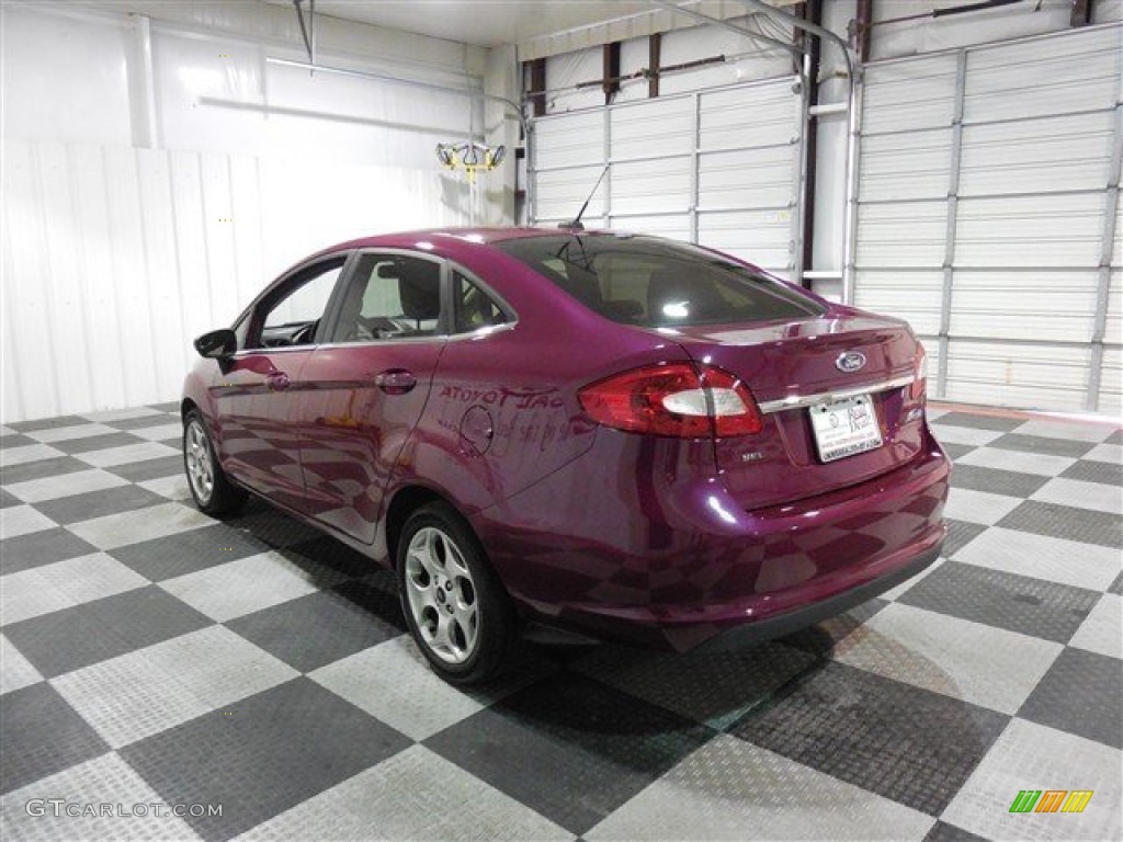 2011 Fiesta SEL Sedan - Bright Magenta Metallic / Plum/Charcoal Black Leather photo #5