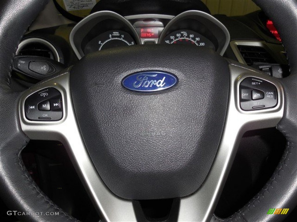 2011 Fiesta SEL Sedan - Bright Magenta Metallic / Plum/Charcoal Black Leather photo #15