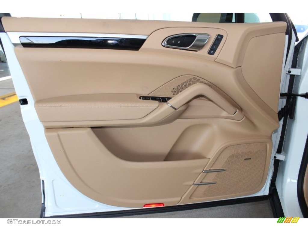 2014 Porsche Cayenne S Hybrid Luxor Beige Door Panel Photo #86091826