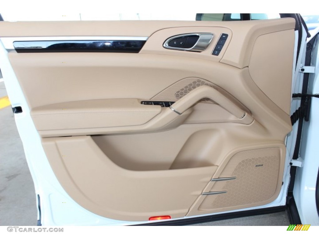 2014 Porsche Cayenne S Hybrid Luxor Beige Door Panel Photo #86092723
