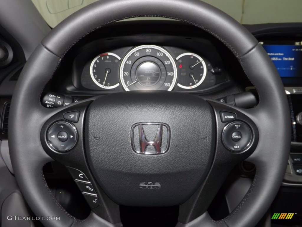 2014 Accord EX-L Sedan - Modern Steel Metallic / Gray photo #26