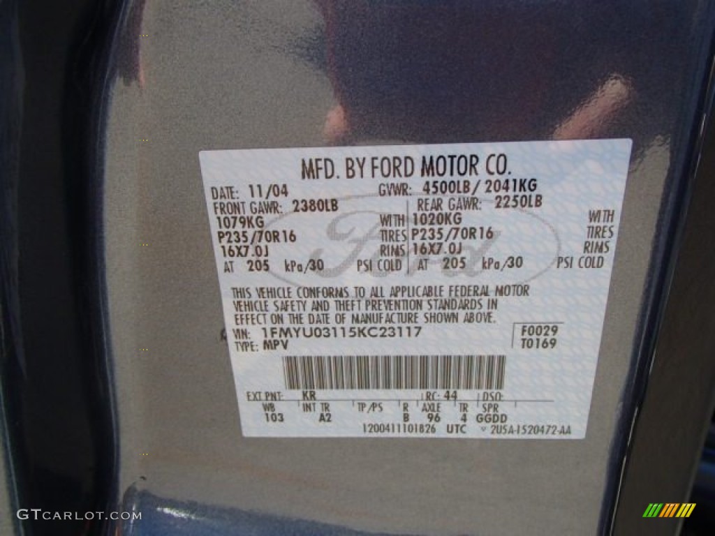 2005 Escape XLT V6 - Norsea Blue Metallic / Medium/Dark Flint Grey photo #15