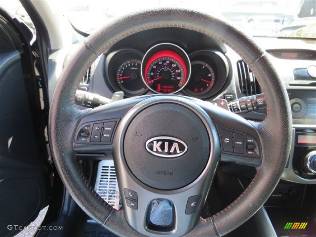 2012 Kia Forte SX Black Steering Wheel Photo #86097286
