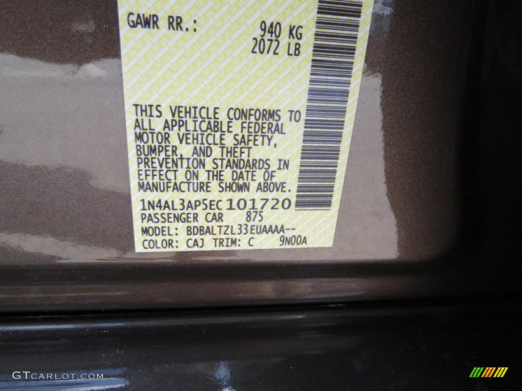 2014 Altima Color Code CAJ for Java Metallic Photo #86099845