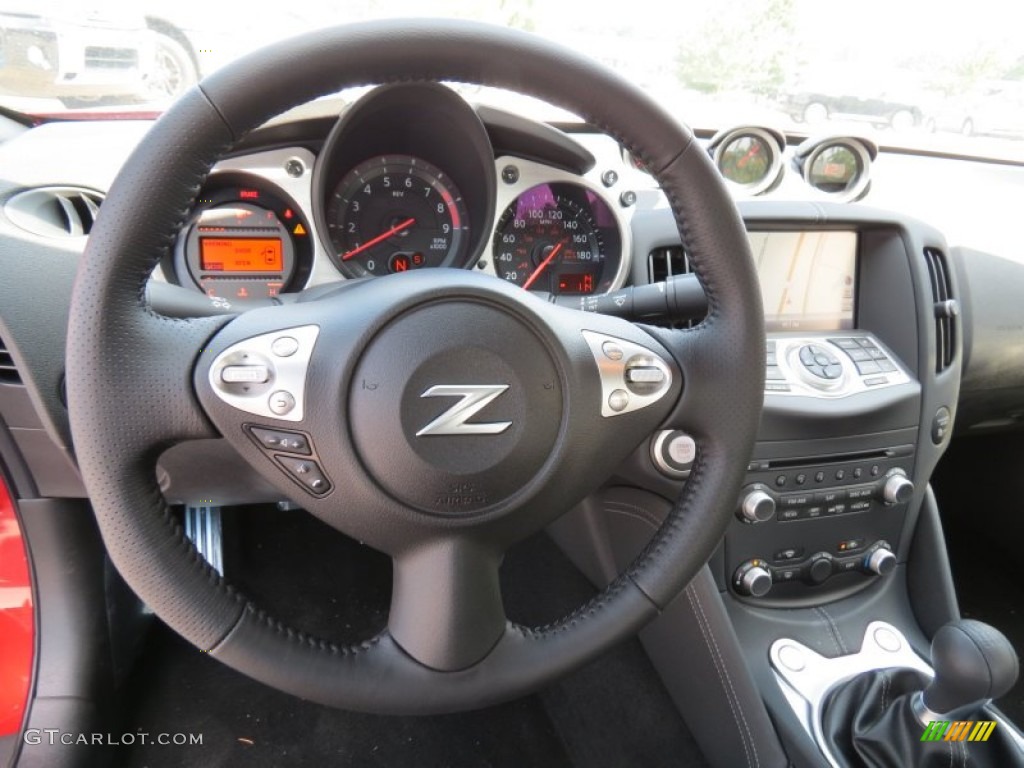 2014 Nissan 370Z Sport Touring Coupe Black Steering Wheel Photo #86101099