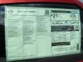  2014 370Z Sport Touring Coupe Window Sticker