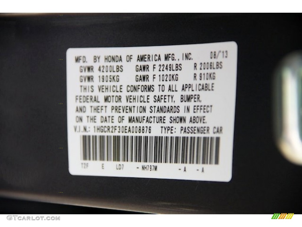 2014 Accord Color Code NH797M for Modern Steel Metallic Photo #86102464