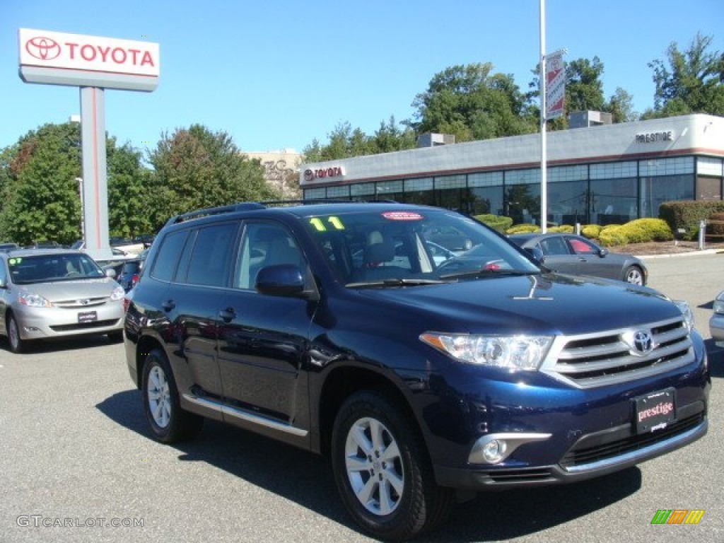 2011 Highlander V6 4WD - Nautical Blue Pearl / Ash photo #1