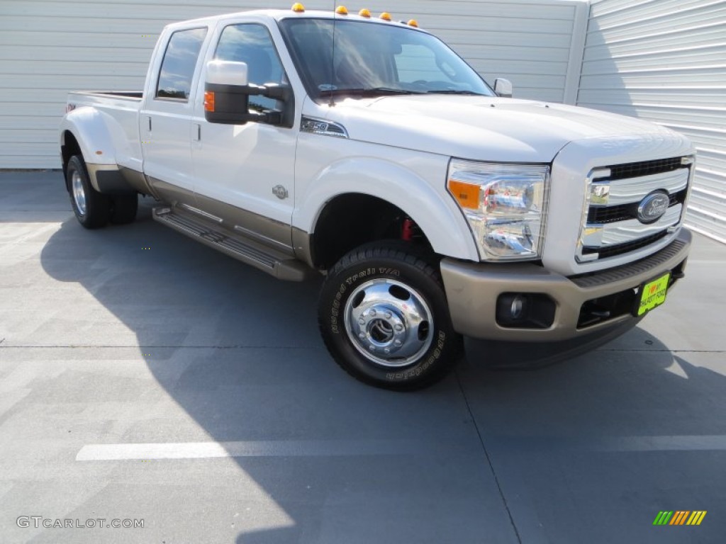 2013 F350 Super Duty King Ranch Crew Cab 4x4 Dually - Oxford White / King Ranch Chaparral Leather/Adobe Trim photo #1