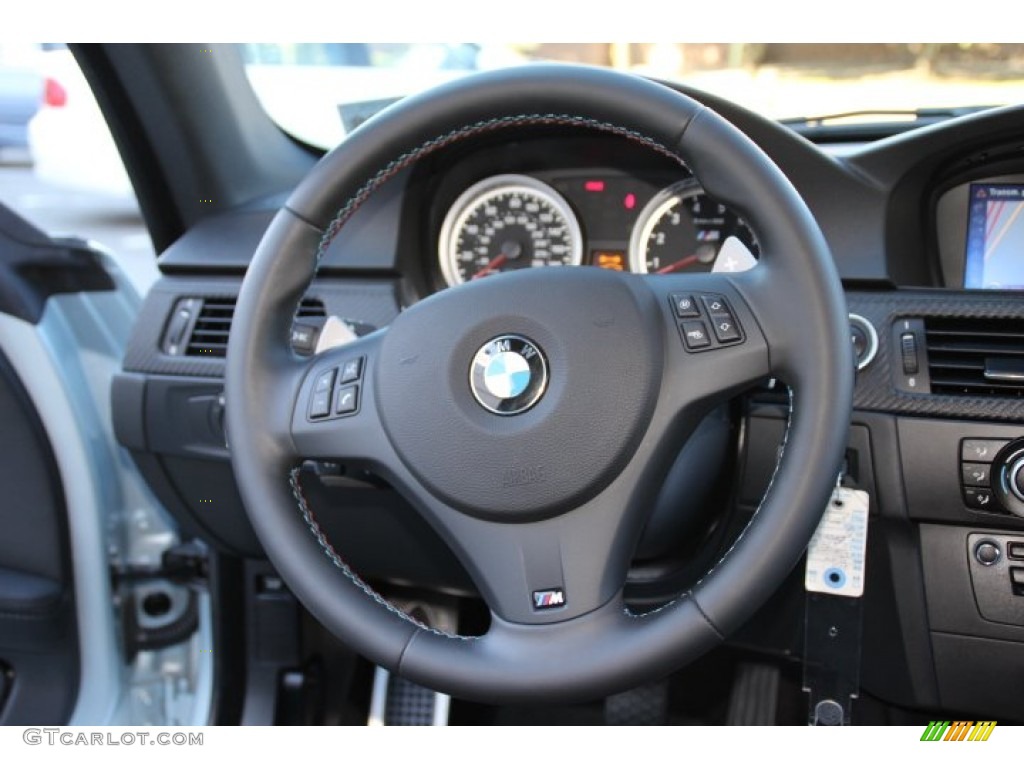 2011 BMW M3 Coupe Black Novillo Leather Steering Wheel Photo #86108551