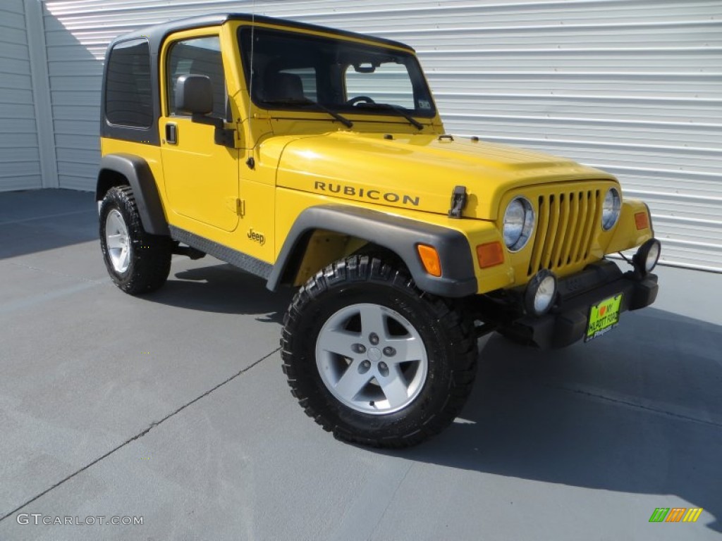 2004 Wrangler Rubicon 4x4 - Solar Yellow / Dark Slate Gray photo #1