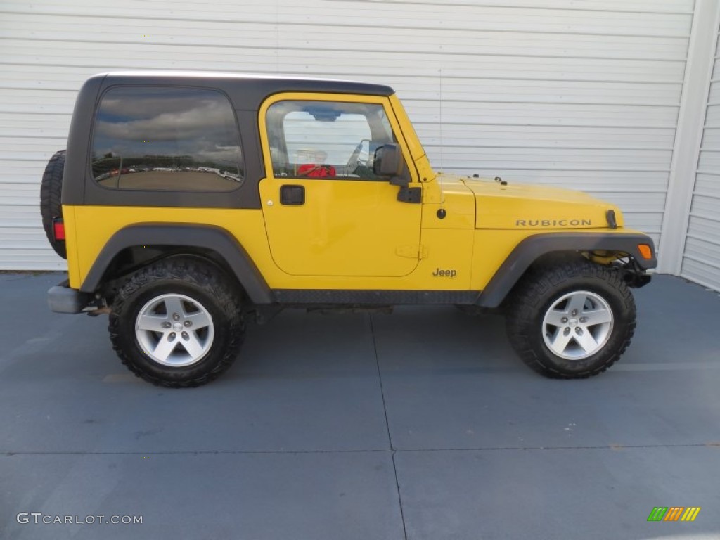 2004 Wrangler Rubicon 4x4 - Solar Yellow / Dark Slate Gray photo #3